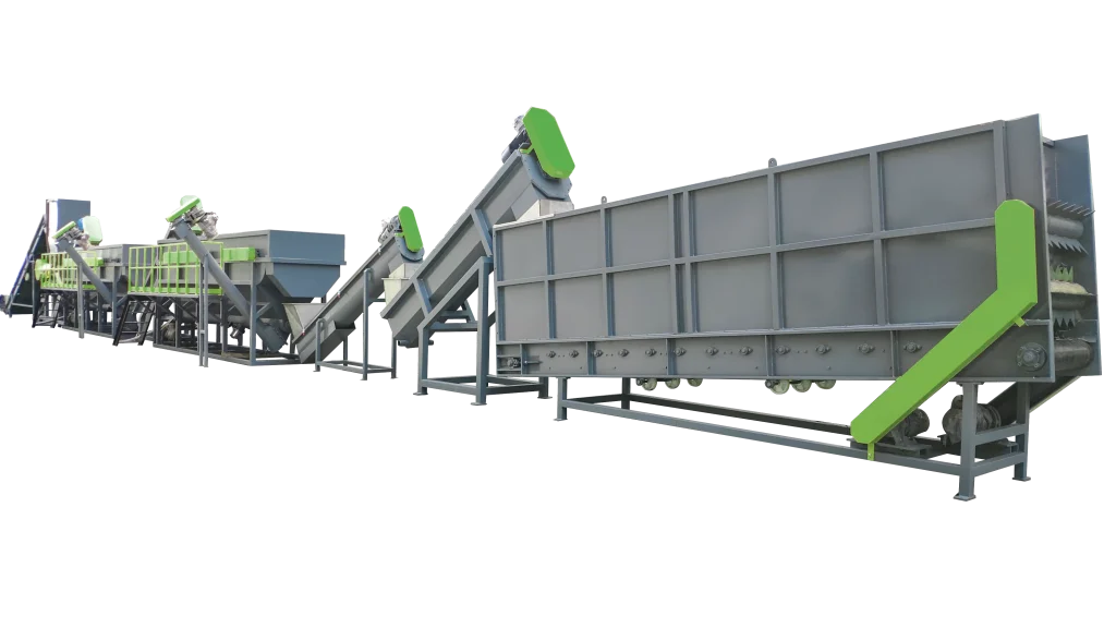 Plastic recycling washing line
